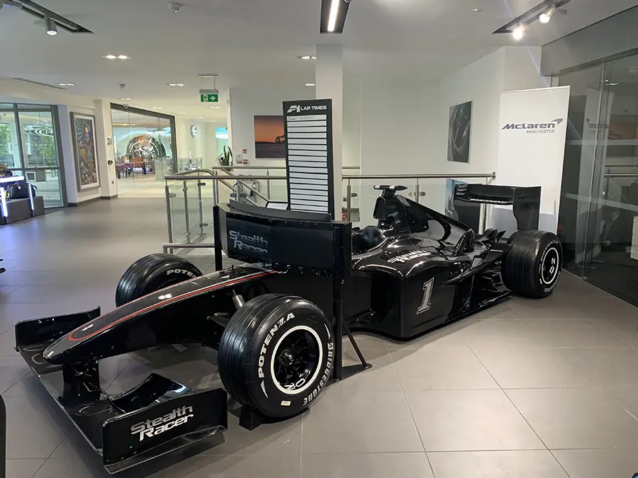 McLaren (Manchester) Stealth Racer Racing Simulator F1 themed style car book for your event today gallery image WebP 101
